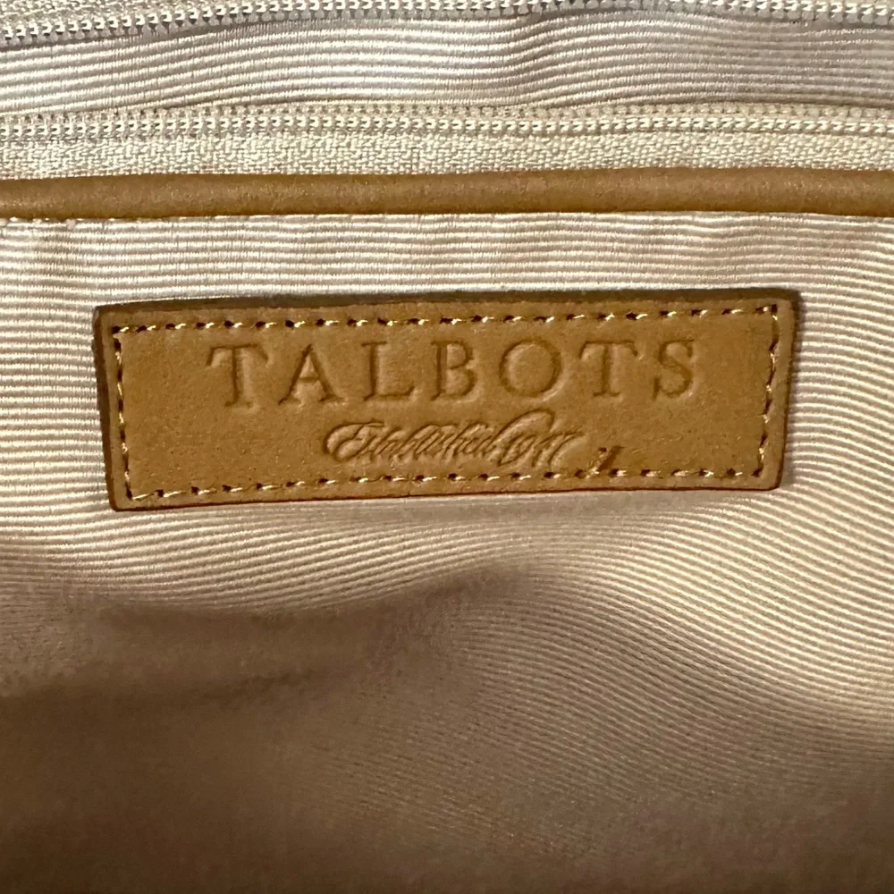 Talbots - Tan Leather Handbag with Gold Buckles - Amazing Condition! - Picture 9 of 10
